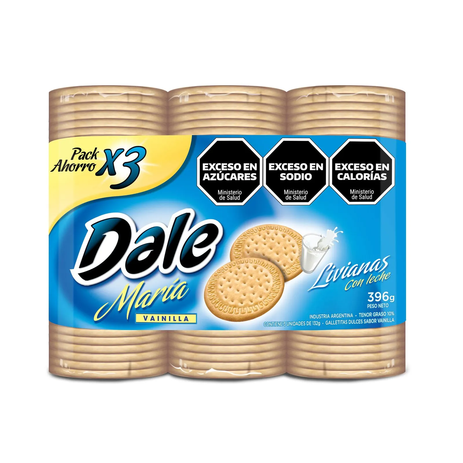 Galletitas Dale maría de vainilla x3 132 gr.